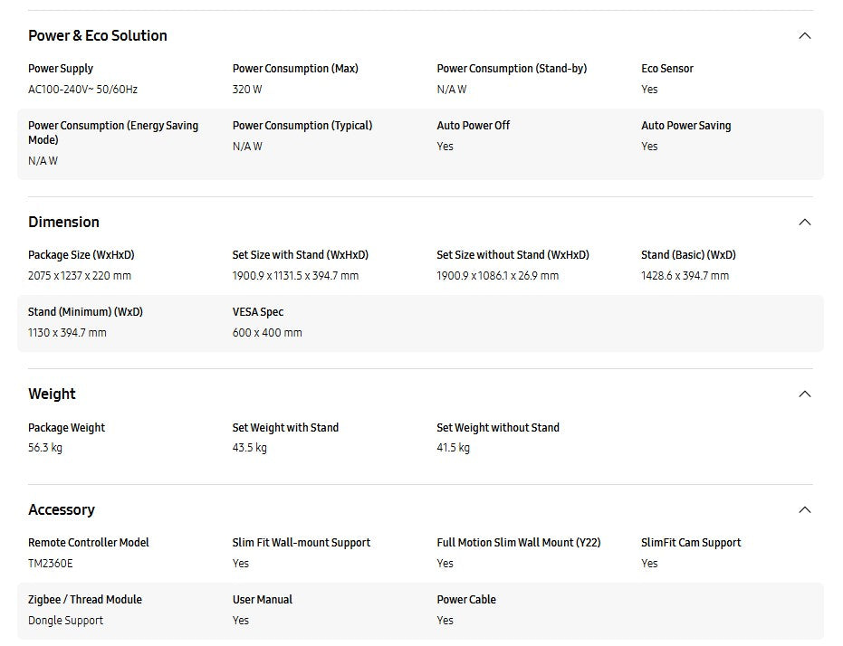 Samsung 85" Crystal UHD 4K DU8000 UA85DU8000KXXM Smart Tv Television