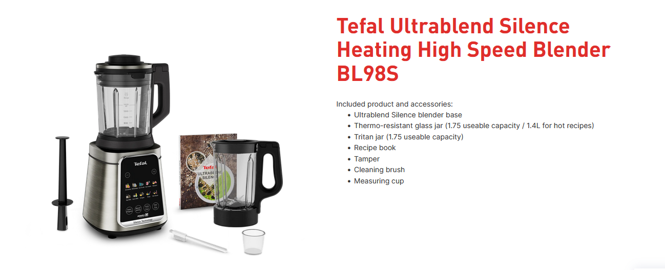 Tefal Ultrablend Silence Heating High Speed Blender BL98S/BL98SC65