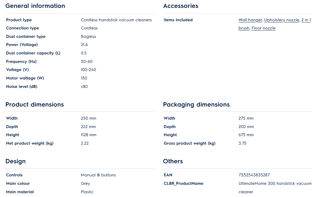 Electrolux EFP31312 UltimateHome 300 Cordless Vacuum Cleaner