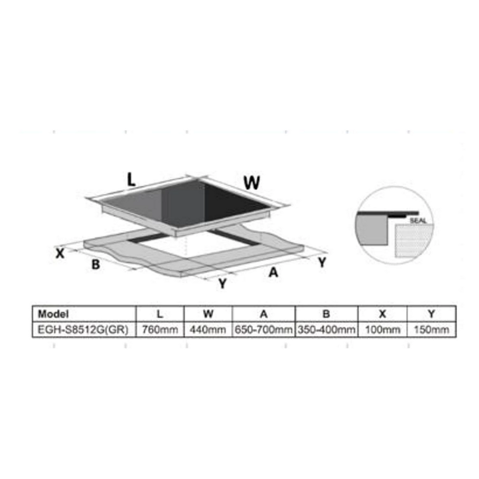 Elba 5.0KW Built in Glass Hob EGH-S8512G(GR) / EGHS8512G(GR)