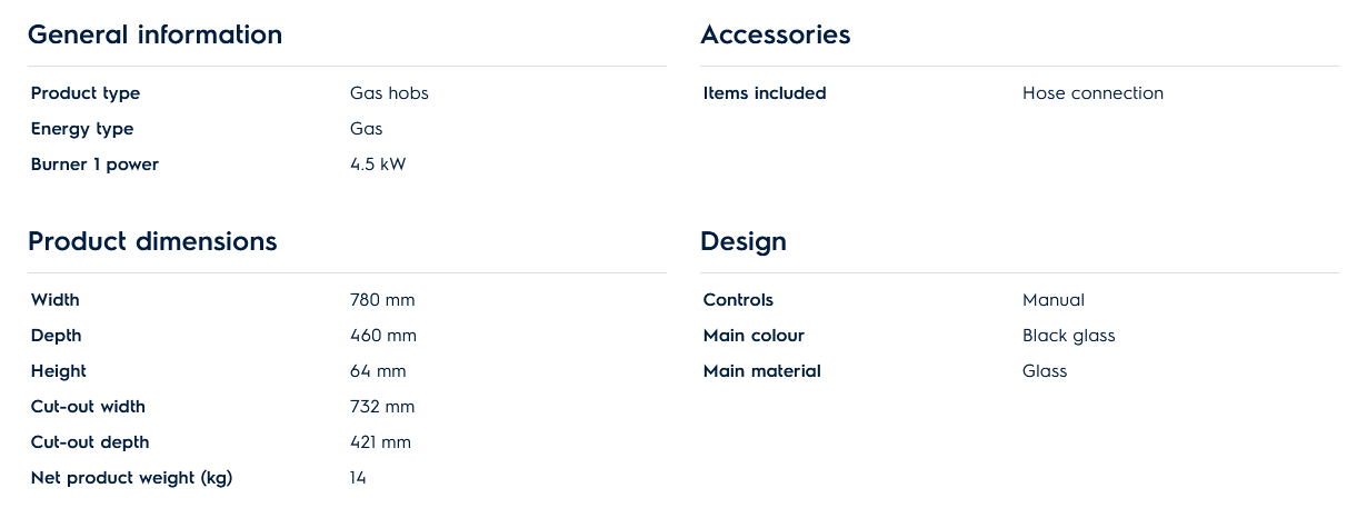 Electrolux EHG7230BE 78cm UltimateTaste 300 built-in gas hob with 2 cooking zones