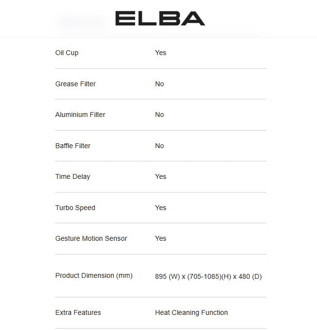 Elba Designer Hood EH-Q9633ST(SS) / EHQ9633STSS Cooker Hood