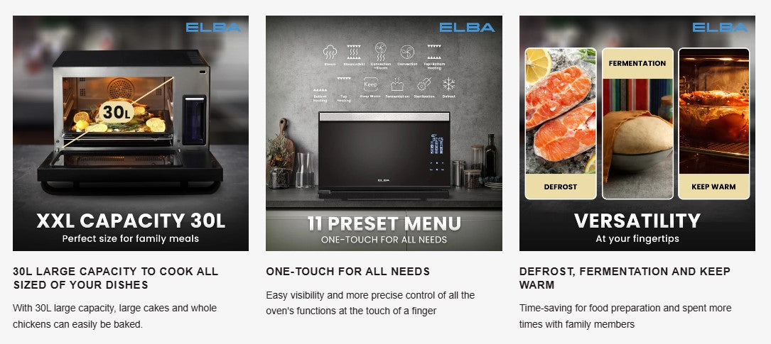 ELBA 30L Combi Smart Oven ESGO-N3088D(BK) / ESGO-N3088DBK