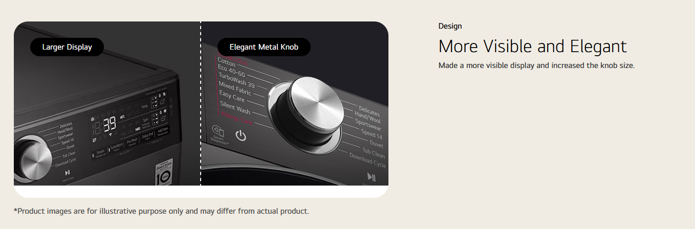 LG FV1412S3B 12kg Front Load Washer with AI Direct Drive™ and TurboWash™360˚