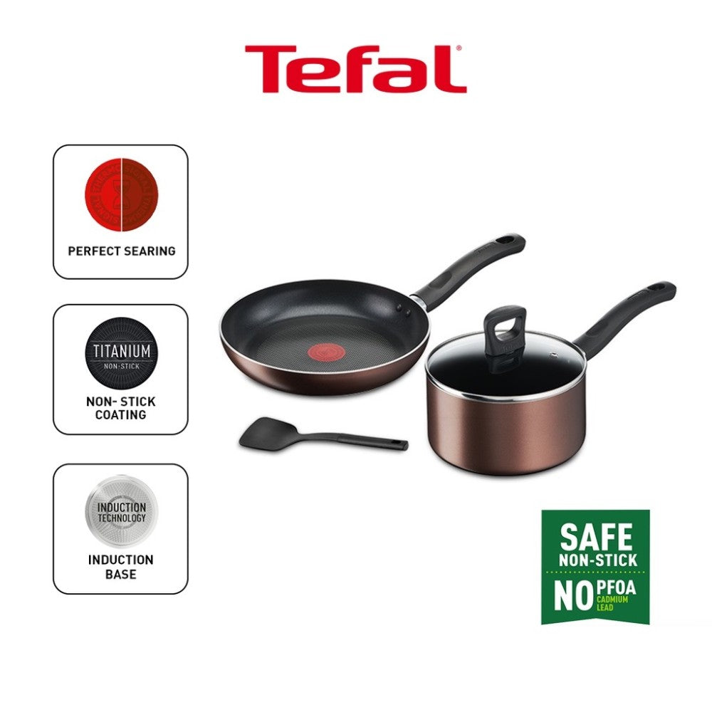 Tefal Day by Day 4-Piece Set (FP24cm+SCP18cm+Small Spatula) G143S495