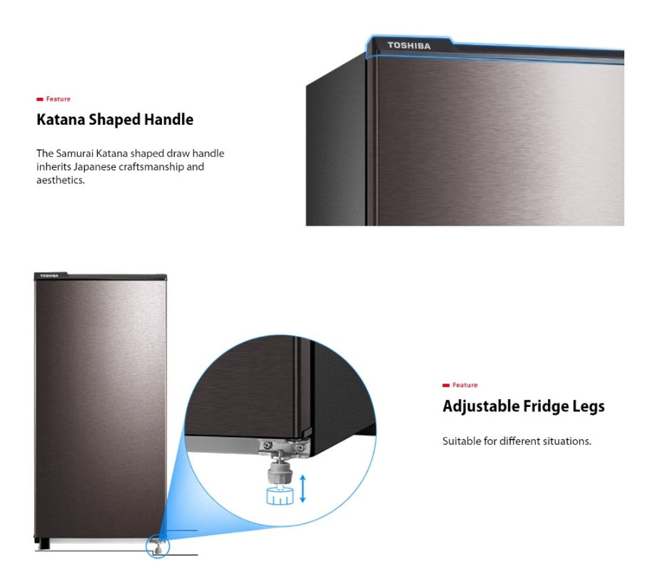 Toshiba 165L Single Door GR-RD208CM-DMY(37) Fridge GRRD208CMDMY37 Non-Inverter Refrigerator