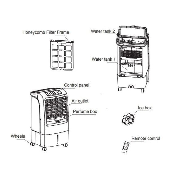 Midea MAC-215F Air Cooler MAC215F 15L