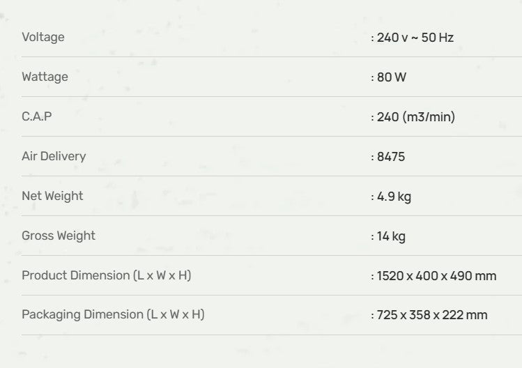 Mistral 60" MCF60LE Ceiling Fan (White) / MCF60LEW