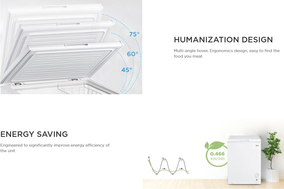 Midea 186L White Chest Freezer MD-RC207FZB01 / MDRC207FZB01