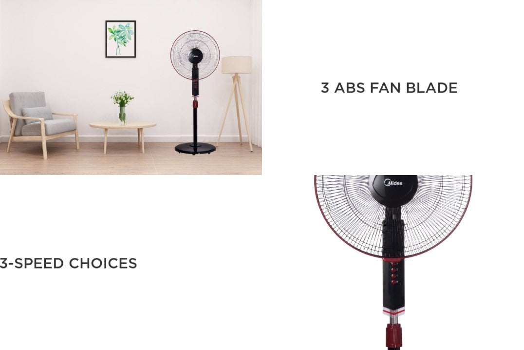Midea 16" Stand Fan MF-16FS10N / MF16FS10N Black