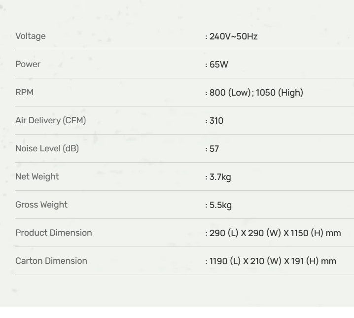 Mistral MFD540R Tower Fan with Remote Control