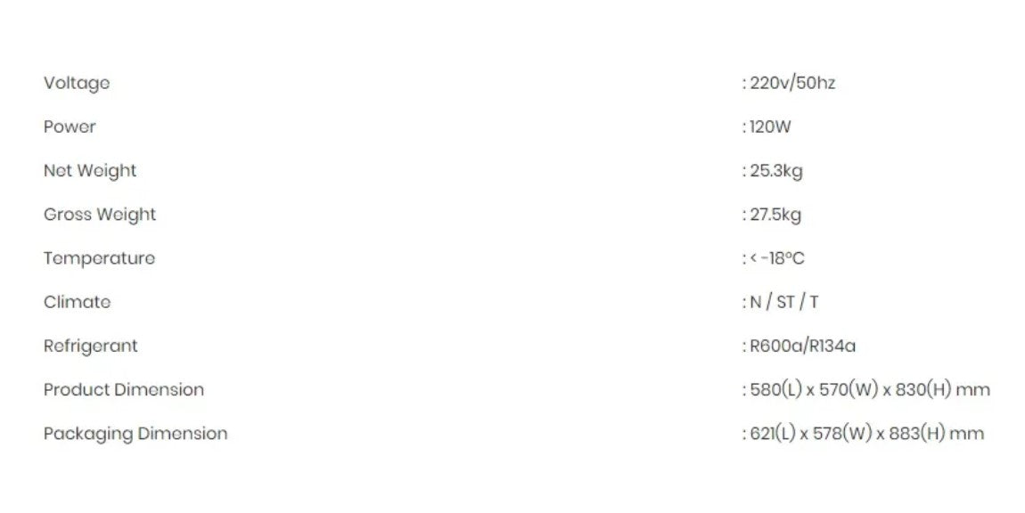 Mistral 116L MFZ116 Chest Freezer DC Motor