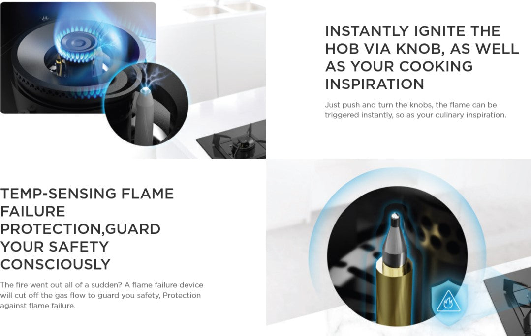 Midea 2 Burner Built-in Gas Hob - MGH-4360GL / MGH4360GL Black