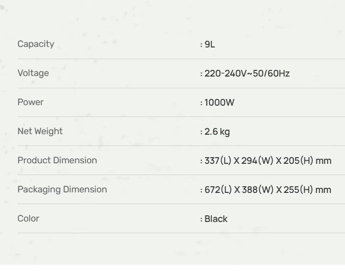 Mistral MTO2705 9L Toaster Oven