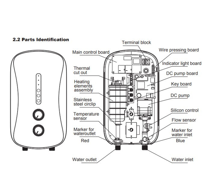 Midea Water Heater MWH38P3 With DC Silent Pump MWH-38P3 (Gold)