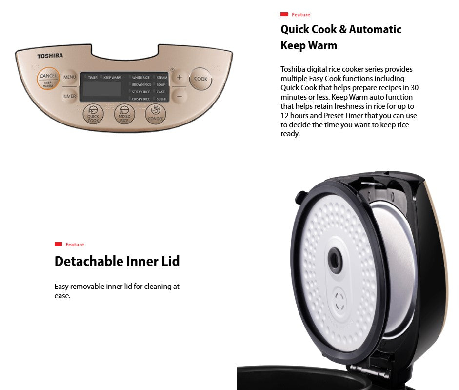 Toshiba 1.8L RC-18DR1NMY Multi-function Digital Rice Cooker / RC18DR1NMY