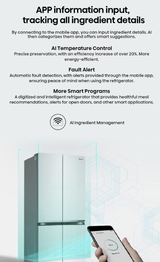 Hisense 4 Door Inverter 600L RQ648N4AWU Fridge Peti Sejuk