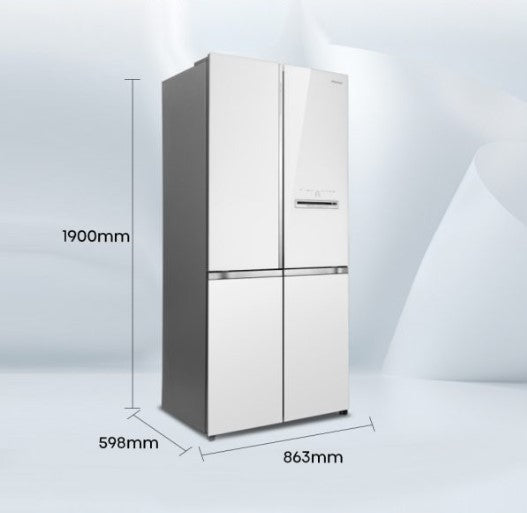 Hisense 610L RQ660N4AWUC1 4 Door Inverter fridge Refrigerator (WHITE GLASS)