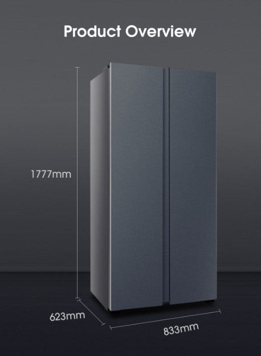 Hisense 510L Fridge Side by Side INVERTER RS588N4ABNIV Refrigerator (Black)