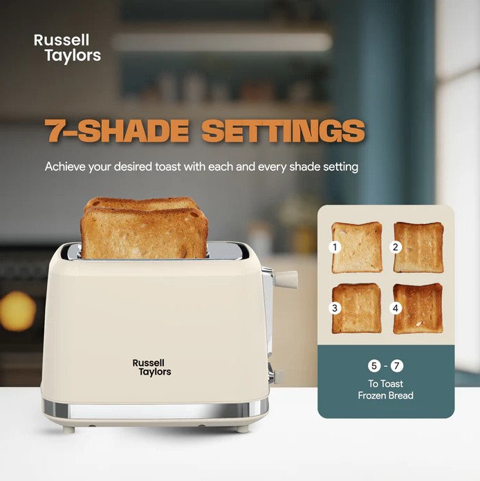 Russell Taylors 1.7L RK-10C (Cream) RK10C Kettle + RT-10C (Cream) RT10 Toaster