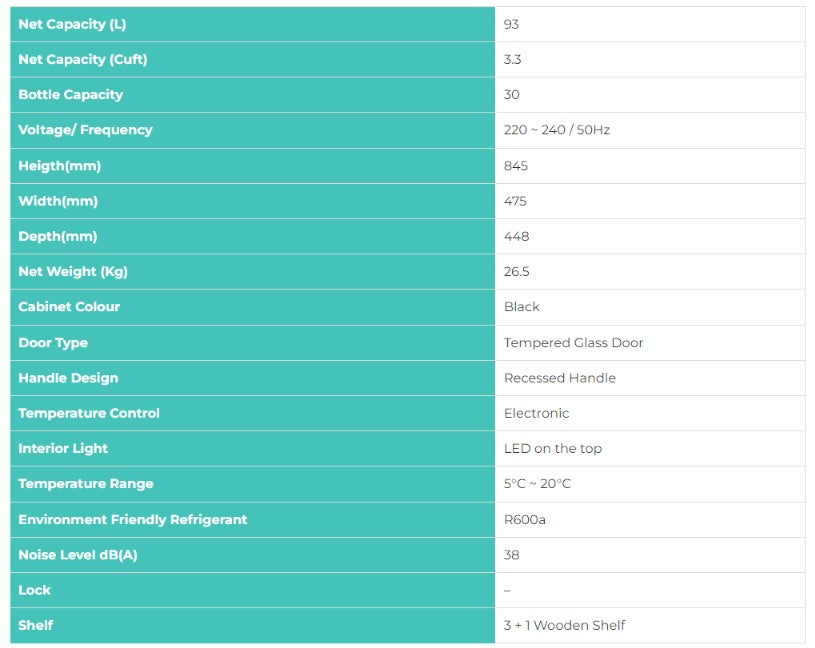 Hisense RW32N4ATB Wine Cooler 34 Bottles LED Lighting Wine Cellar