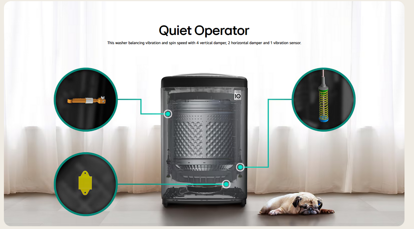 LG TV2724SV9K 24kg Top Load Washing Machine with Intelligent Fabric Care