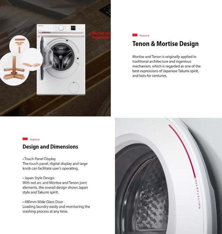 Toshiba 9.5KG Front Load Washer TW-BL105A4M(WK) white / TWBL105A4MWK