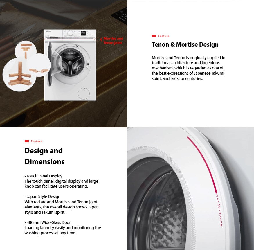 Toshiba 8.5KG Front Load Washer TW-BL95A4M(SS) Inverter Washing Machine TWBL95A4MSS