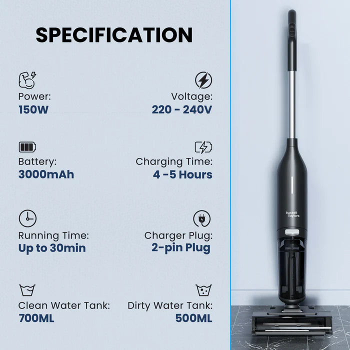 Russell Taylors Wet & Dry Cordless Vacuum Cleaner Floor Washer V10i