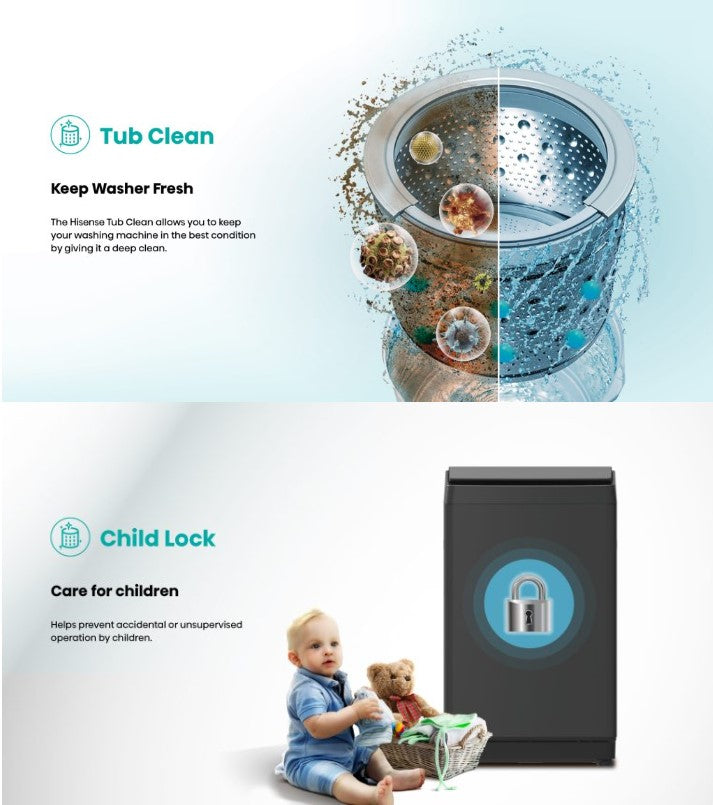 Hisense 15KG Inverter Top Load Washer Washing Machine WT150F50