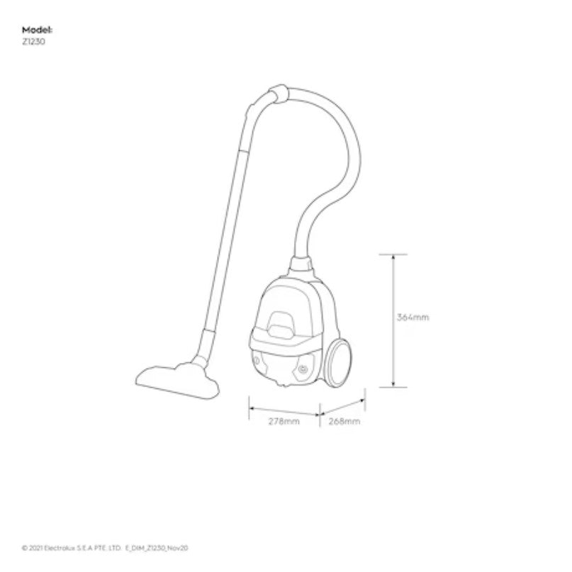 Electrolux Vacuum Cleaner Z1230 1500W Bagless (Washable HEPA)