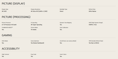 LG 43UA7350PSB 43 Inch LG 4K UHD AI TV UA73 HDR10 (2025)