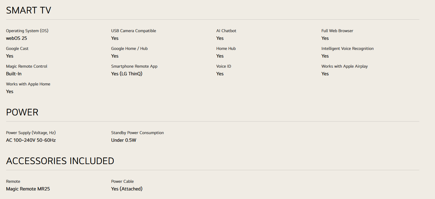 LG 50UA7350PSB 50 Inch LG 4K UHD AI TV UA73 HDR10 (2025)