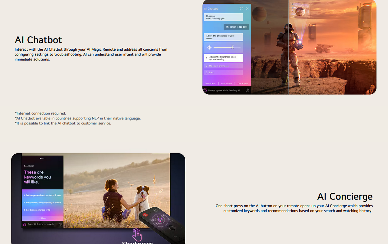 LG 65UA7350PSB 65 Inch LG 4K UHD AI TV UA73 HDR10 (2025)