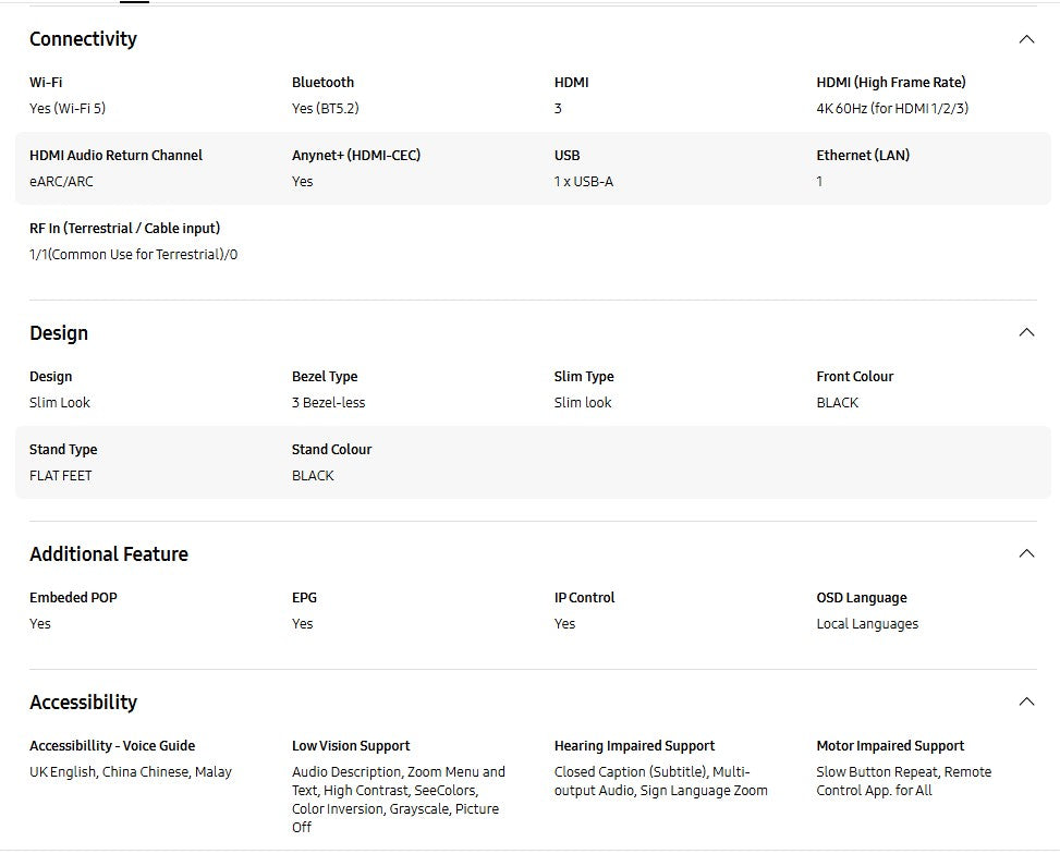 Samsung 55" Crystal UHD DU7000 UA55DU7000KXXM 4K Smart TV Television