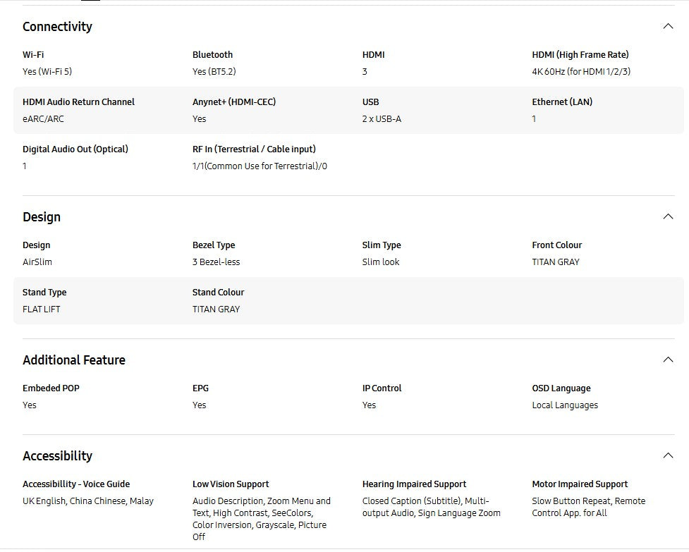 Samsung 55" Crystal UHD 4K DU8000 UA55DU8000KXXM Smart Tv Television