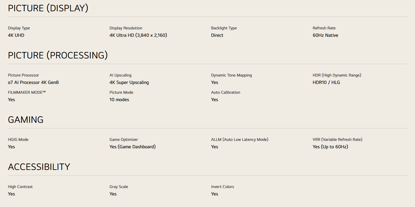 LG 55UA8450PSA 55 Inch LG 4K UHD AI TV UA84 HDR10 (2025)