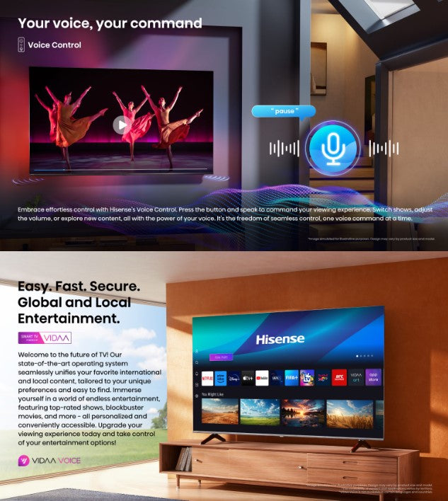 Hisense 85'' 85A6100N A6100N A6 VIDAA Smart TV Television