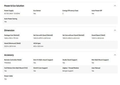 Samsung 65" Crystal UHD DU7000 UA65DU7000KXXM 4K Smart TV Television