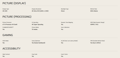 LG 65UA7350PSB 65 Inch LG 4K UHD AI TV UA73 HDR10 (2025)