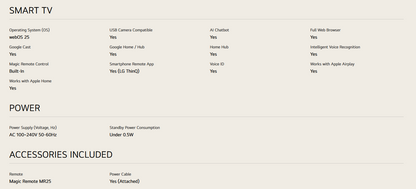 LG 65UA7350PSB 65 Inch LG 4K UHD AI TV UA73 HDR10 (2025)