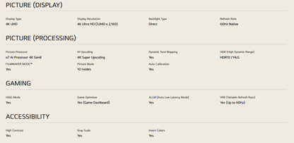 LG 65UA8450PSA 65 Inch LG 4K UHD AI TV UA84 HDR10 (2025)