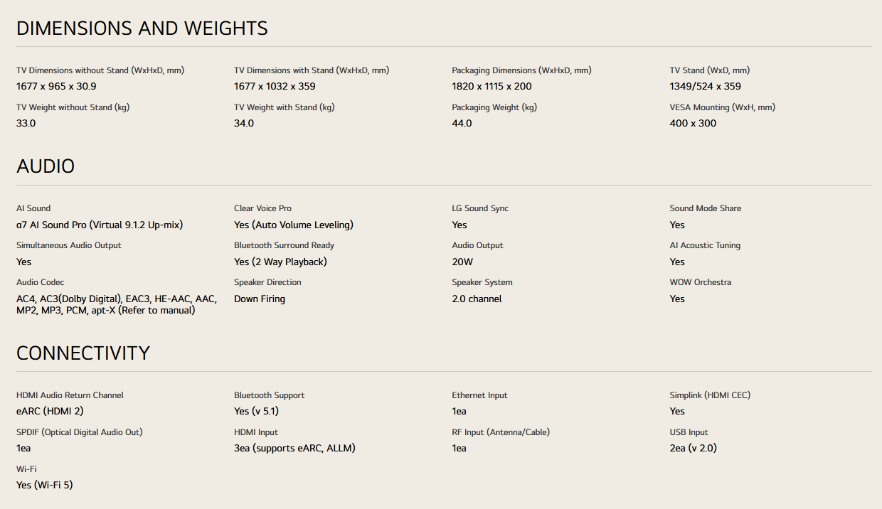 LG 75QNED80ASA 75 Inch LG QNED AI QNED80 4k Smart TV 2025