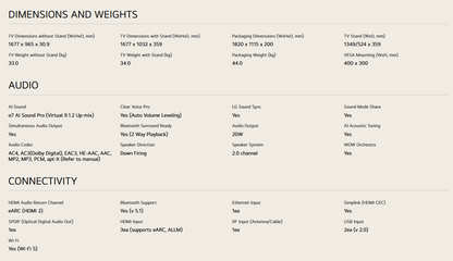 LG 75QNED80ASA 75 Inch LG QNED AI QNED80 4k Smart TV 2025