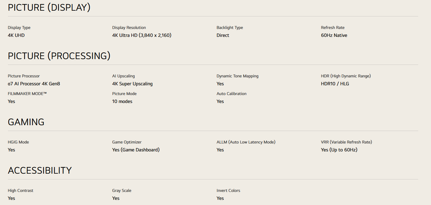 LG 75UA8450PSA 75 Inch LG 4K UHD AI TV UA84 HDR10 (2025)