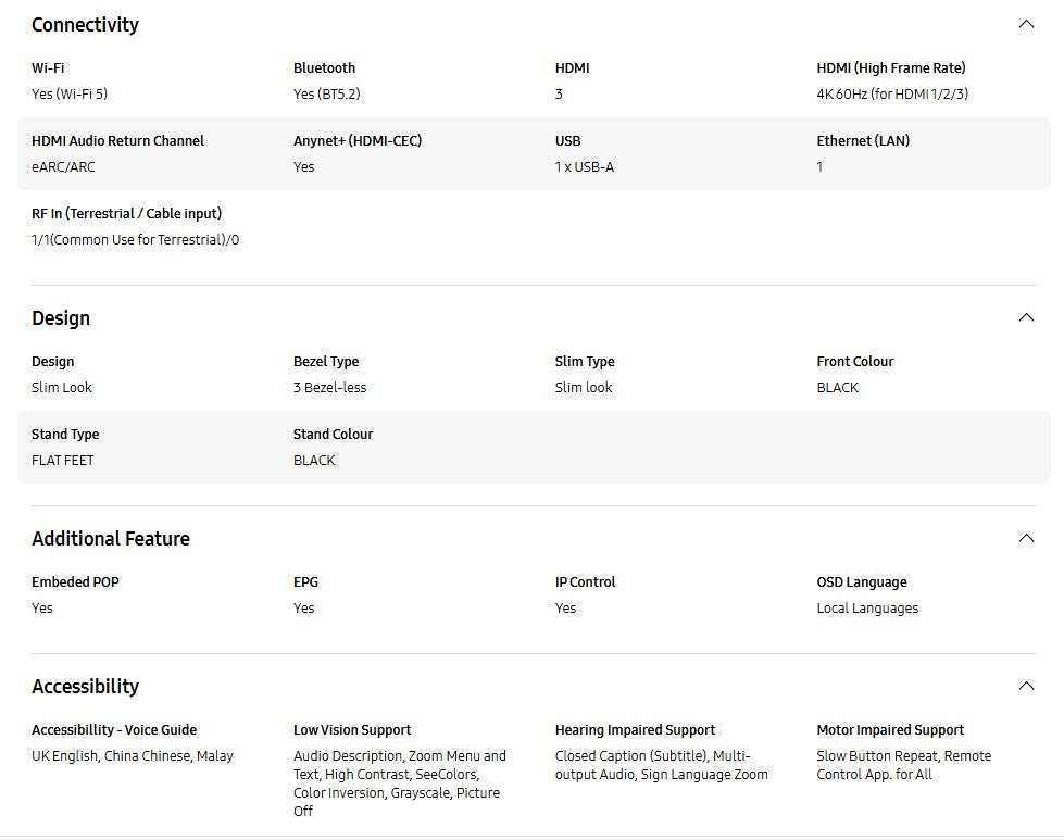 Samsung 85" Crystal UHD DU7000 UA85DU7000KXXM 4K Smart TV Television