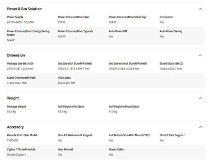 Samsung 85" Crystal UHD 4K DU8000 UA85DU8000KXXM Smart Tv Television