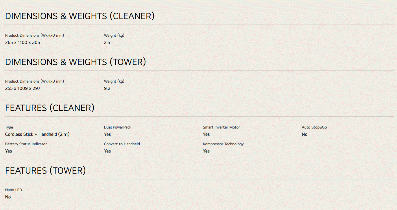 LG CordZero™ All-in-One Tower A9X Wireless Vacuum Cleaner with Steam Power Mop A9X-STEAM / A9XSTEAM