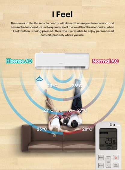 Hisense 1.0HP R32 Built in Wifi Inverter Air Conditioner (UEGW) 5 Star Aircond (Kitten Design) AI10UEGW