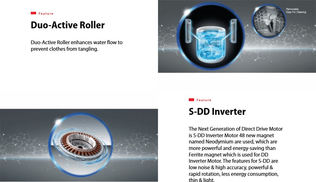 Toshiba Washing Machine 16KG AW-DG1700WM (SS) SDD Inverter Nano Wash AWDG1700WM